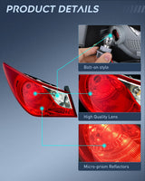 Nilight Taillight Assembly Compatible with 2011 2012 2013 2014 Hyundai Sonata Sedan 4-Door Outer Tail Light OE Style Rear Lamp Replacement Driver Side, view 6