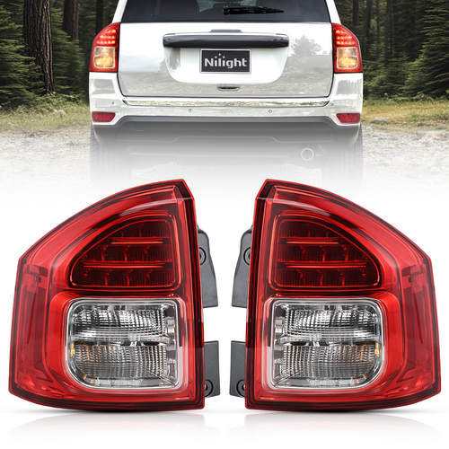 Nilight Taillight Assembly Compatible with 2011 2012 2013 Jeep Compass Tail Light OE Style Rear Lamp Replacement Driver and Passenger Side w/Bulbs