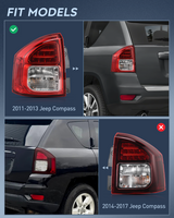 Nilight Taillight Assembly Compatible with 2011 2012 2013 Jeep Compass Tail Light OE Style Rear Lamp Replacement Driver and Passenger Side w/Bulbs, view 2