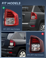 Nilight Taillight Assembly Compatible with 2011 2012 2013 Jeep Compass Tail Light OE Style Rear Lamp Replacement Passenger Side w/Bulbs, view 2