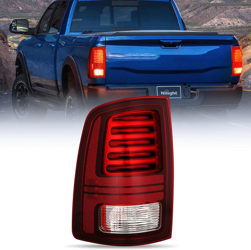 Nilight Taillight Assembly Compatible with 2013 2014 2015 2016 2017 2018 Dodge Ram 1500 2014-2018 Ram 2500 3500 LED Style Driver Side Rear Tail Light with Bulbs