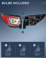 Nilight Taillight Assembly Compatible with 2013 2014 2015 2016 2017 Chevy Traverse Tail Light Replacement OE Style Driver Side with Bulbs, view 2