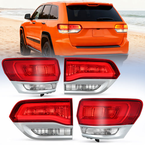 Nilight Taillight Assembly Compatible with 2014 2015 2016 2017 2018 2019 2020 Jeep Grand Cherokee Laredo/Limited/Overland/Summit Tail Lights Driver and Passenger Side w/Bulbs 4 PCS