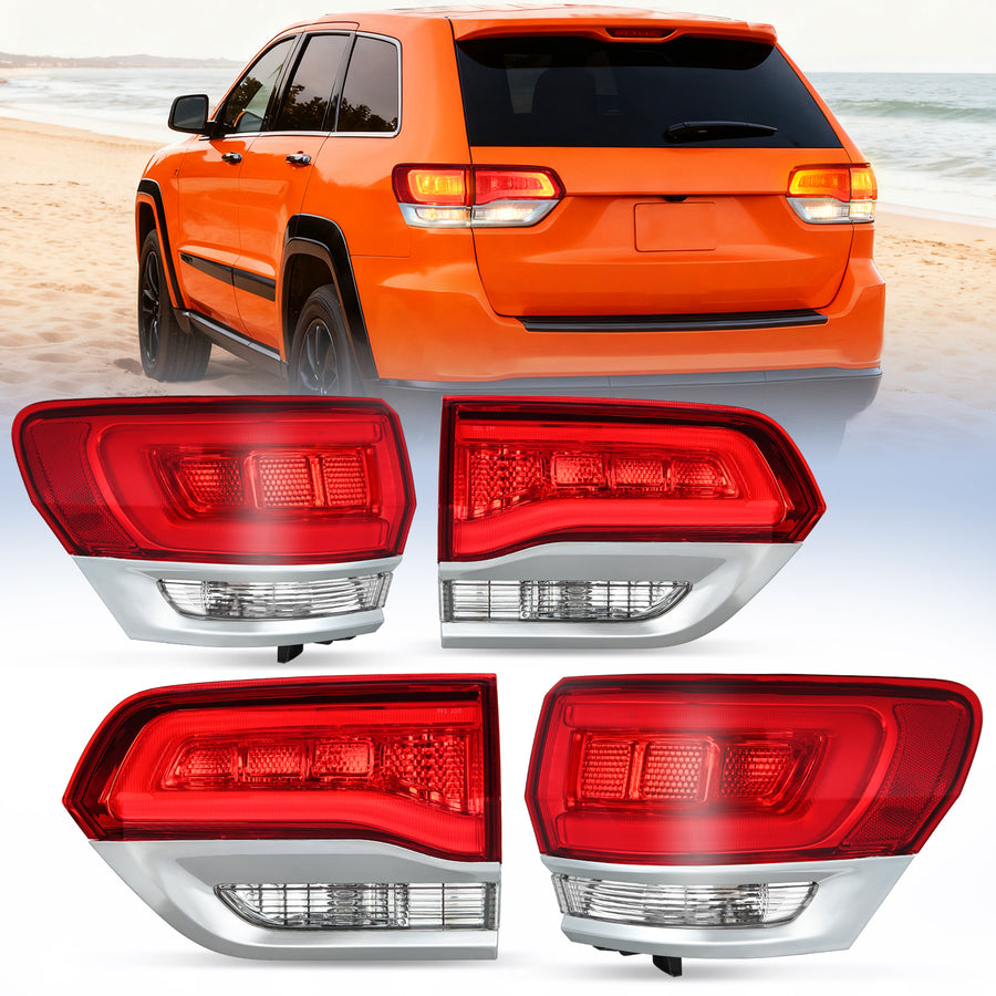 Nilight Taillight Assembly Compatible with 2014 2015 2016 2017 2018 2019 2020 Jeep Grand Cherokee Laredo/Limited/Overland/Summit Tail Lights Driver and Passenger Side w/Bulbs 4 PCS