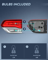 Nilight Taillight Assembly Compatible with 2014 2015 2016 2017 2018 2019 2020 Jeep Grand Cherokee Laredo/Limited/Overland/Summit Tail Lights Driver and Passenger Side w/Bulbs 4 PCS, view 3