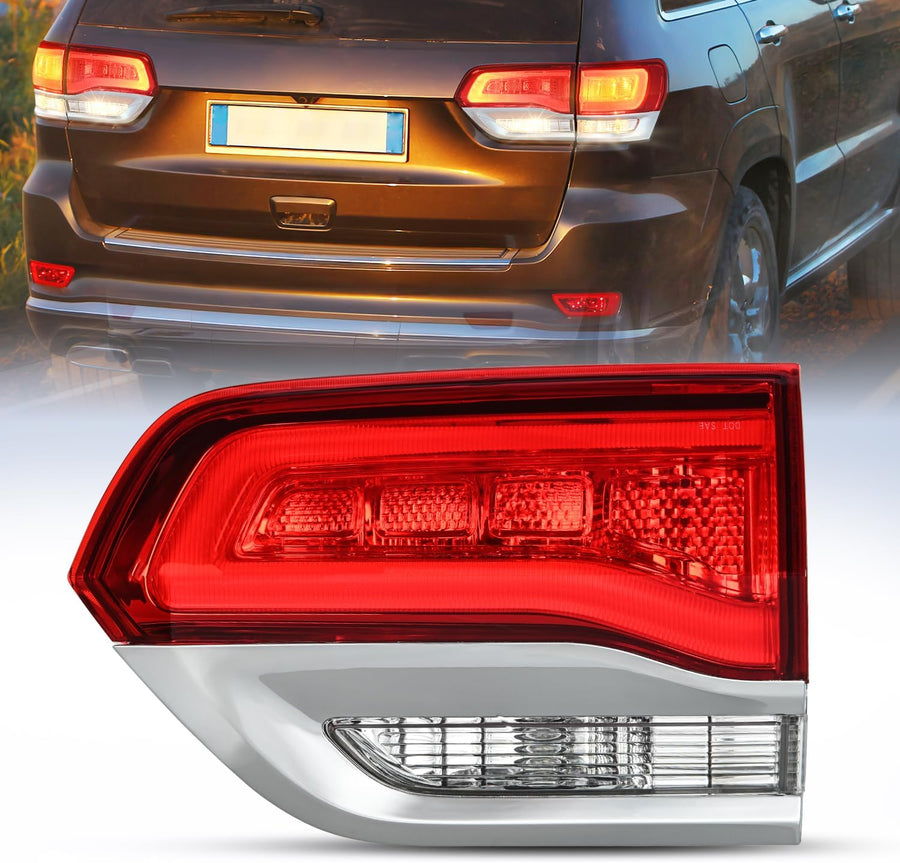 Nilight Taillight Assembly Compatible with 2014 2015 2016 2017 2018 2019 2020 Jeep Grand Cherokee Laredo/Limited/Overland/Summit Tail Lights Inner Passenger Side w/Bulbs