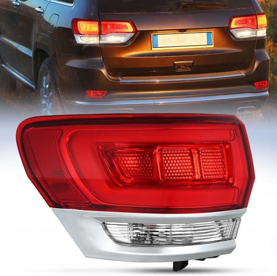 Nilight Taillight Assembly Compatible with 2014 2015 2016 2017 2018 2019 2020 Jeep Grand Cherokee Laredo/Limited/Overland/Summit Tail Lights Outer Driver Side w/Bulbs