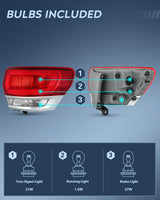 Nilight Taillight Assembly Compatible with 2014 2015 2016 2017 2018 2019 2020 Jeep Grand Cherokee Laredo/Limited/Overland/Summit Tail Lights Outer Passenger Side w/Bulbs, view 3