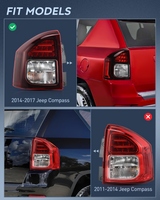Nilight Taillight Assembly Compatible with 2014 2015 2016 2017 Jeep Compass Tail Light OE Style Rear Lamp Replacement Driver and Passenger Side w/Bulbs, view 2