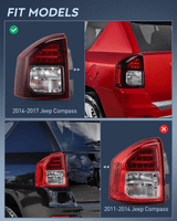 Nilight Taillight Assembly Compatible with 2014 2015 2016 2017 Jeep Compass Tail Light OE Style Rear Lamp Replacement Driver Side w/Bulbs, view 2