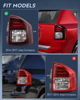 Nilight Taillight Assembly Compatible with 2014 2015 2016 2017 Jeep Compass Tail Light OE Style Rear Lamp Replacement Passenger Side w/Bulbs, view 2