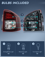 Nilight Taillight Assembly Compatible with 2014 2015 2016 2017 Jeep Compass Tail Light OE Style Rear Lamp Replacement Passenger Side w/Bulbs, view 3