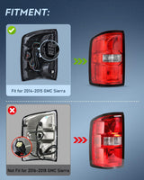 Nilight Taillight Assembly Compatible with 2014 2015 GMC Sierra 1500 | 2015 GMC Sierra 2500HD 3500HD Tail Light OE Style Rear Lamp Replacement Driver Side, view 2