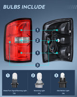 Nilight Taillight Assembly Compatible with 2014 2015 GMC Sierra 1500 | 2015 GMC Sierra 2500HD 3500HD Tail Light OE Style Rear Lamp Replacement Driver Side, view 4