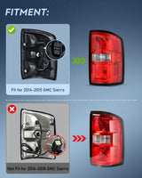 Nilight Taillight Assembly Compatible with 2014 2015 GMC Sierra 1500 2015 GMC Sierra 2500HD 3500HD Tail Light OE Style Rear Lamp Replacement Passenger Side, view 2
