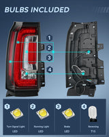 Nilight Taillight Assembly Compatible with 2015 2016 2017 2018 2019 2020 GMC Yukon and Yukon XL 2015-2018 submodel Denali SLE SLT LED Type Tail Lights Rear Lamp Replacement Driver Side, view 2