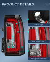 Nilight Taillight Assembly Compatible with 2015 2016 2017 2018 2019 2020 GMC Yukon and Yukon XL 2015-2018 submodel Denali SLE SLT LED Type Tail Lights Rear Lamp Replacement Passenger Side, view 6