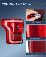 Nilight Taillight Assembly Compatible with 2015 2016 2017 Ford F150 F-150 Rear Tail Light with LED and Blind Spot System Lamp Replacement OE Style Radar Module NOT Included Drive Side, view 6