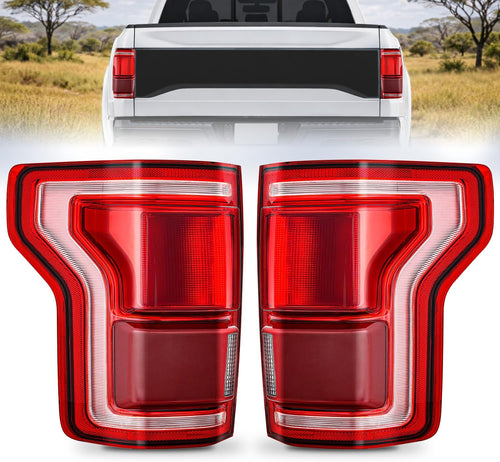 Nilight Taillight Assembly Compatible with 2015 2016 2017 Ford F150 Rear Tail Light with Blind Spot Lamp Replacement LED OE Style Module NOT Included Drive and Passenger Side