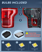 Nilight Taillight Assembly Compatible with 2015 2016 2017 Ford F150 Rear Tail Light with Blind Spot Lamp Replacement LED OE Style Module NOT Included Drive and Passenger Side, view 3