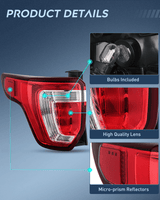 Nilight Taillight Assembly Compatible with 2016 2017 2018 2019 Ford Explorer Rear Lamp Replacement OE Style LED and halogen bulbs Driver Side Passenger, view 6