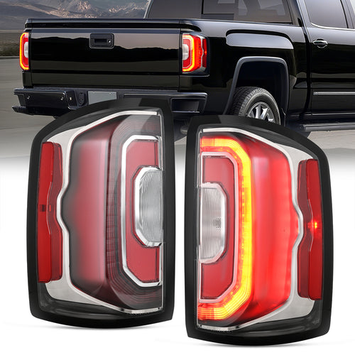 Nilight Taillight Assembly Compatible with 2016 2017 2018 GMC Sierra Tail Light with LED Type OE Style Rear Lamp Replacement Driver and Passenger Side