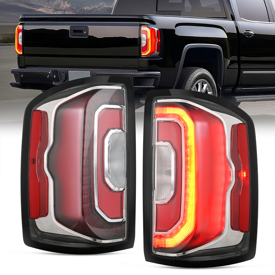 Nilight Taillight Assembly Compatible with 2016 2017 2018 GMC Sierra Tail Light with LED Type OE Style Rear Lamp Replacement Driver and Passenger Side