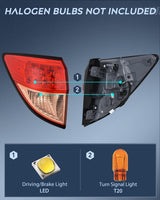 Nilight Taillight Assembly Compatible with 2016 2017 2018 Honda HRV Red Pink Tail Light OE Style Rear Outer Lamp Replacement Driver Side, view 2