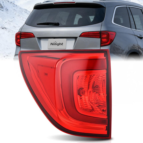Nilight Taillight Assembly Compatible with 2016 2017 2018 Honda Pilot | Outer Tail Light OE Style Rear Lamp Replacement Driver Side