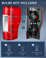 Nilight 2017 2018 2019 Ford F250 F350 Super Duty Rear Lamp Replacement Taillight Assembly OE Style Passenger Side Red Lens, view 3