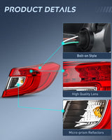 Nilight Taillight Assembly Compatible with 2018 2019 2020 2021 2022 Honda Accord Sedan 4-Door Tail Light OE Style Rear Outer Lamp Replacement Driver and Passenger Side, view 5