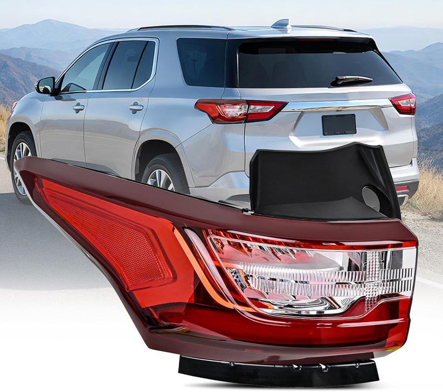 Nilight Taillight Assembly Compatible with 2018 2019 2020 2021 Chevy Traverse LED Outer Tail Light OE Style Rear Outer Lamp Replacement Driver Side