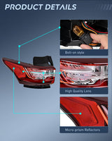 Nilight Taillight Assembly Compatible with 2018 2019 2020 2021 Chevy Traverse LED Outer Tail Light OE Style Rear Outer Lamp Replacement Driver Side, view 6