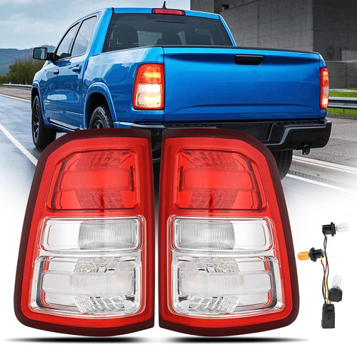 Nilight Taillight Assembly Compatible with 2019 2020 2021 2022 2023 Dodge Ram 1500 Tail Light Replacement OE Style Driver Side and Passenger Side with Bulbs