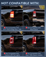 Nilight Taillight Assembly Compatible with 2019 2020 2021 2022 2023 Dodge Ram 2500 2019-2023 Dodge Ram 3500 Red Bezel Tail Light OE Style Rear Lamp Replacement Driver and Passenger Side, view 2