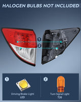 Nilight Taillight Assembly Compatible with 2019 2020 2021 2022 Honda HRV Red Clear Tail Light OE Style Rear Outer Lamp Replacement Driver Side, view 2