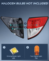 Nilight Taillight Assembly Compatible with 2019 2020 2021 2022 Honda HRV | Red Clear Tail Light OE Style Rear Outer Lamp Replacement Passenger Side, view 2