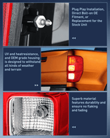 Nilight 2019 2020 2021 2022 2023 Ford Ranger XL Rear Lamp Replacement Taillight Assembly OE Style with LED and halogen bulbs Passenger Side, view 6