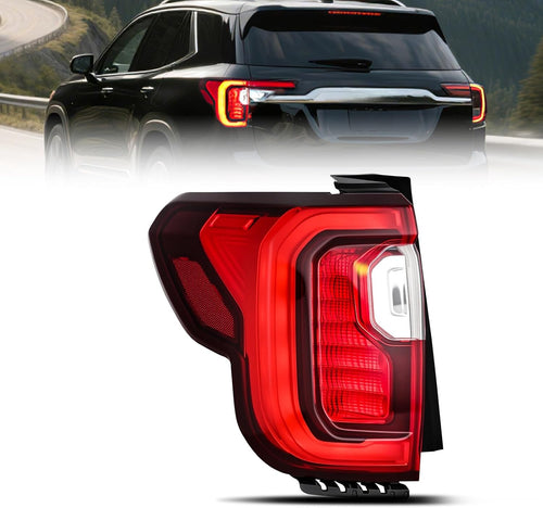 Nilight Taillight Assembly Compatible with 2020 2021 2022 2023 GMC Acadia | SL SLE SLT Denali LED Outer Tail Light Replacement OE Style Chrome Bezel Driver Side