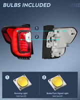 Nilight Taillight Assembly Compatible with 2020 2021 2022 2023 GMC Acadia | SL SLE SLT Denali LED Outer Tail Light Replacement OE Style Chrome Bezel Driver Side, view 3