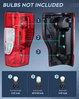 Nilight Taillight Assembly Compatible with 2020 2021 2022 Ford F250 F350 Super Duty Non Blind Spot Halogen Type Rear Tail Light Driver and Passenger Side, view 3