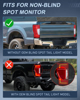 Nilight Taillight Assembly Compatible with 2020 2021 2022 Ford F250 F350 Super Duty Non-Blind Spot Halogen Type Rear Tail Light Driver Side, view 2