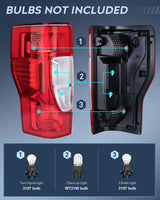 Nilight Taillight Assembly Compatible with 2020 2021 2022 Ford F250 F350 Super Duty Non-Blind Spot Halogen Type Rear Tail Light Driver Side, view 3
