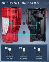 Nilight Taillight Assembly Compatible with 2020 2021 2022 Ford F250 F350 Super Duty Non-Blind Spot Halogen Type Rear Tail Light Passenger Side, view 3