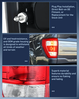 Nilight Taillight Assembly Compatible with 2021 2022 2023 Ford F150 XL Non Blind Spot Tail Light Model Rear Lamp Replacement OE Style halogen bulbs Driver and Passenger Side, view 6