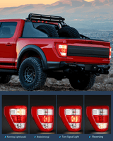Nilight Taillight Assembly Compatible with 2021 2022 2023 Ford F150 XL Non Blind Spot Tail Light Model Rear Lamp Replacement OE Style halogen bulbs Driver Side, view 4