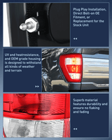 Nilight Taillight Assembly Compatible with 2021 2022 2023 Ford F150 XL Non Blind Spot Tail Light Model Rear Lamp Replacement OE Style halogen bulbs Driver Side, view 6