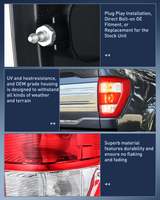 Nilight Taillight Assembly Compatible with 2021 2022 2023 Ford F150 XL Non Blind Spot Tail Light Model Rear Lamp Replacement OE Style halogen bulbs Passenger Side, view 6