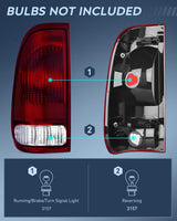 Nilight Taillight Assembly Compatible with Ford 1997 1998 1999 2000 2001 2002 2003 2004 2005 2006 2007 Ford F150 Styleside F250 F350 F450 F550 Super Duty Dark Red Rear Tail Light Lamp OE Style, view 4
