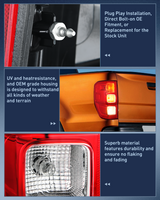 Nilight Taillight Assembly Compatible with Ford Ranger XL 2019 2020 2021 2022 2023 Rear Tail Light Lamp Replacement OE Style LED and halogen bulbs Driver Side, view 6
